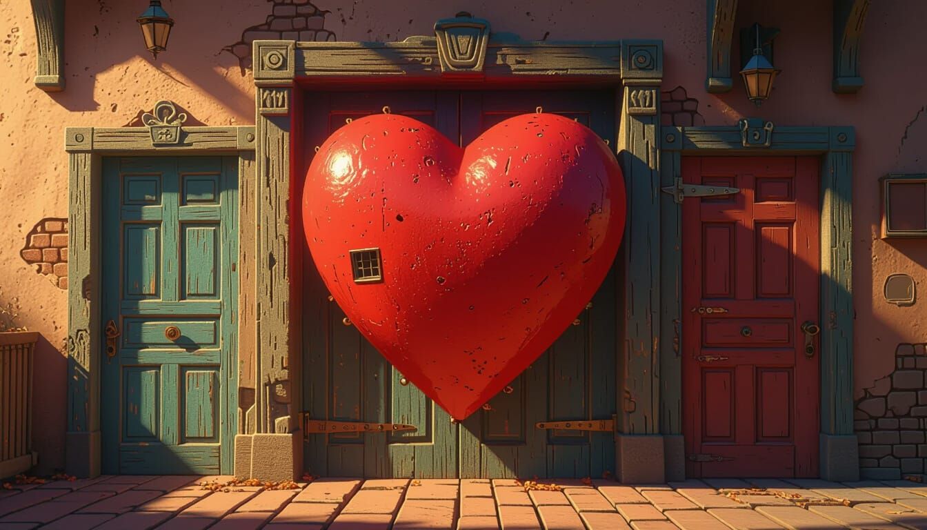 Heart of Memories: 3D Rendered Doors