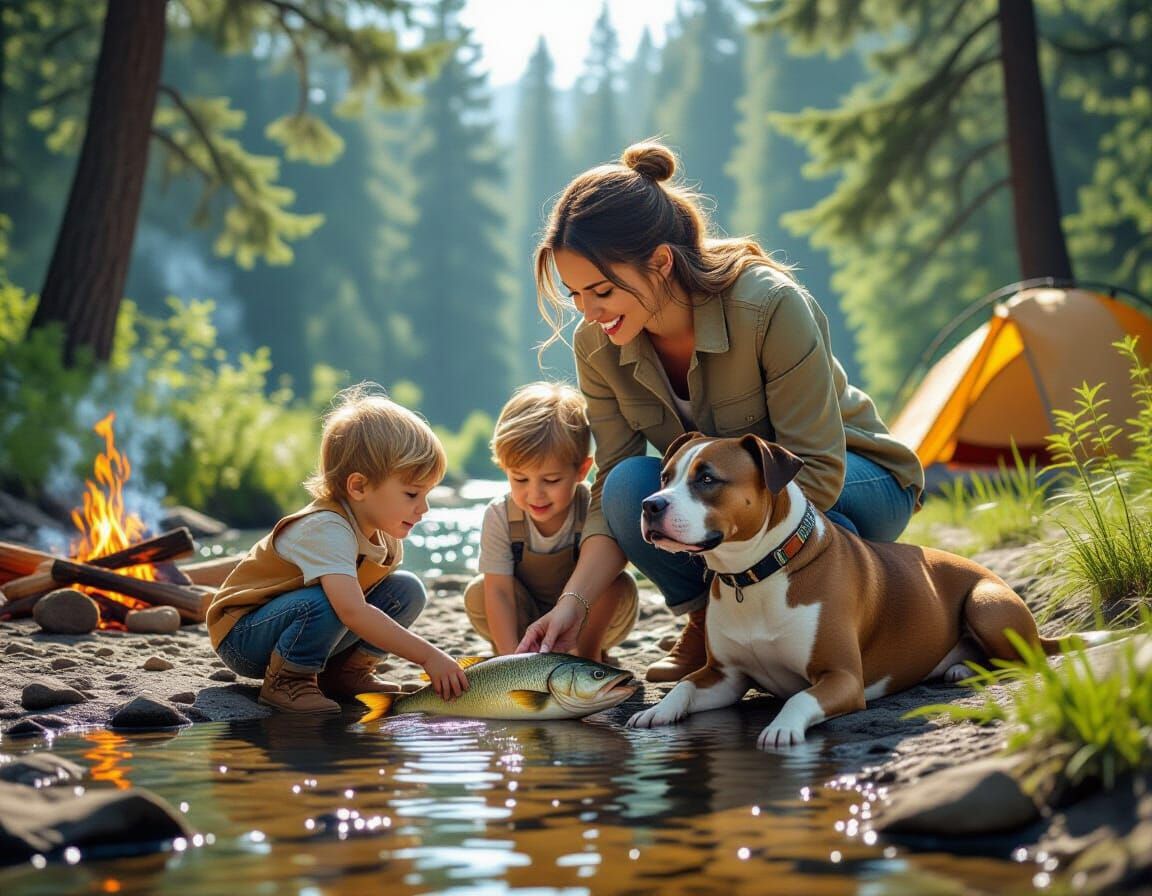 Family Bonding Over Nature and Fishing
