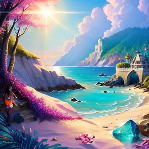 Magical Beach Chest with Precious Jewels