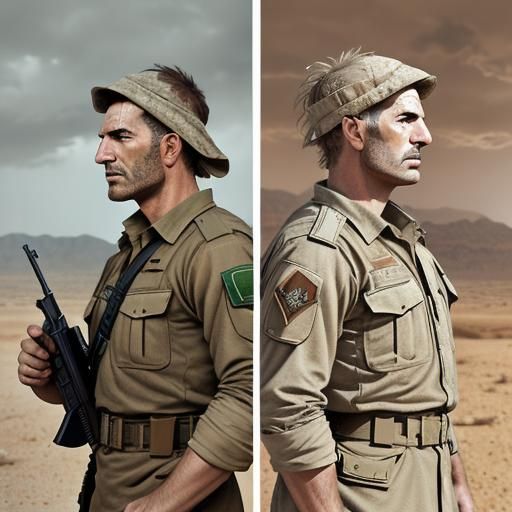 Israeli Soldier in Desert, Historical Drama Concept Art