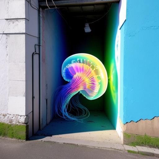 Giant Jellyfish Anamorphic 3D Street Art