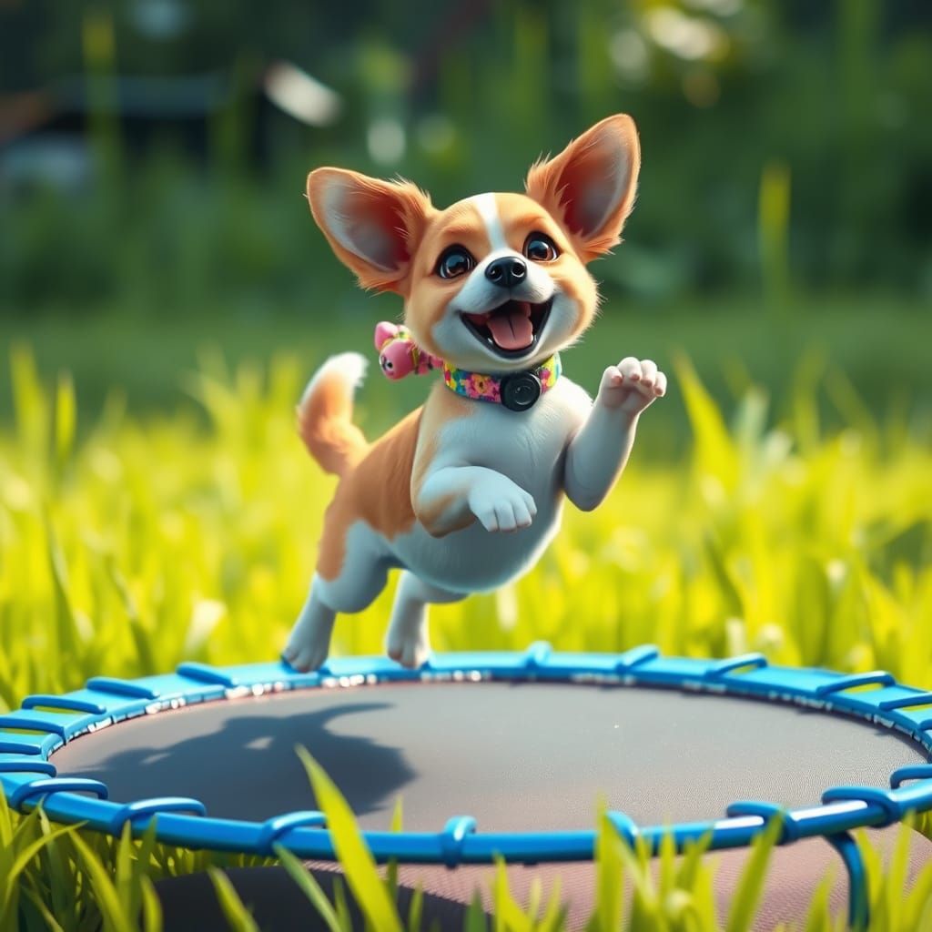 Vibrant Canine Joy in Whimsical Digital Art