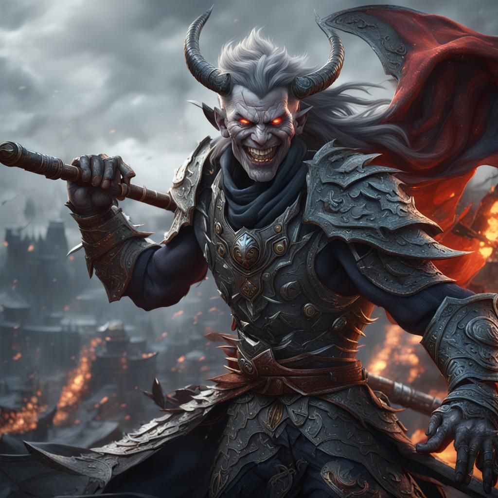 Akaza Preparing for Battle in Windy Weather