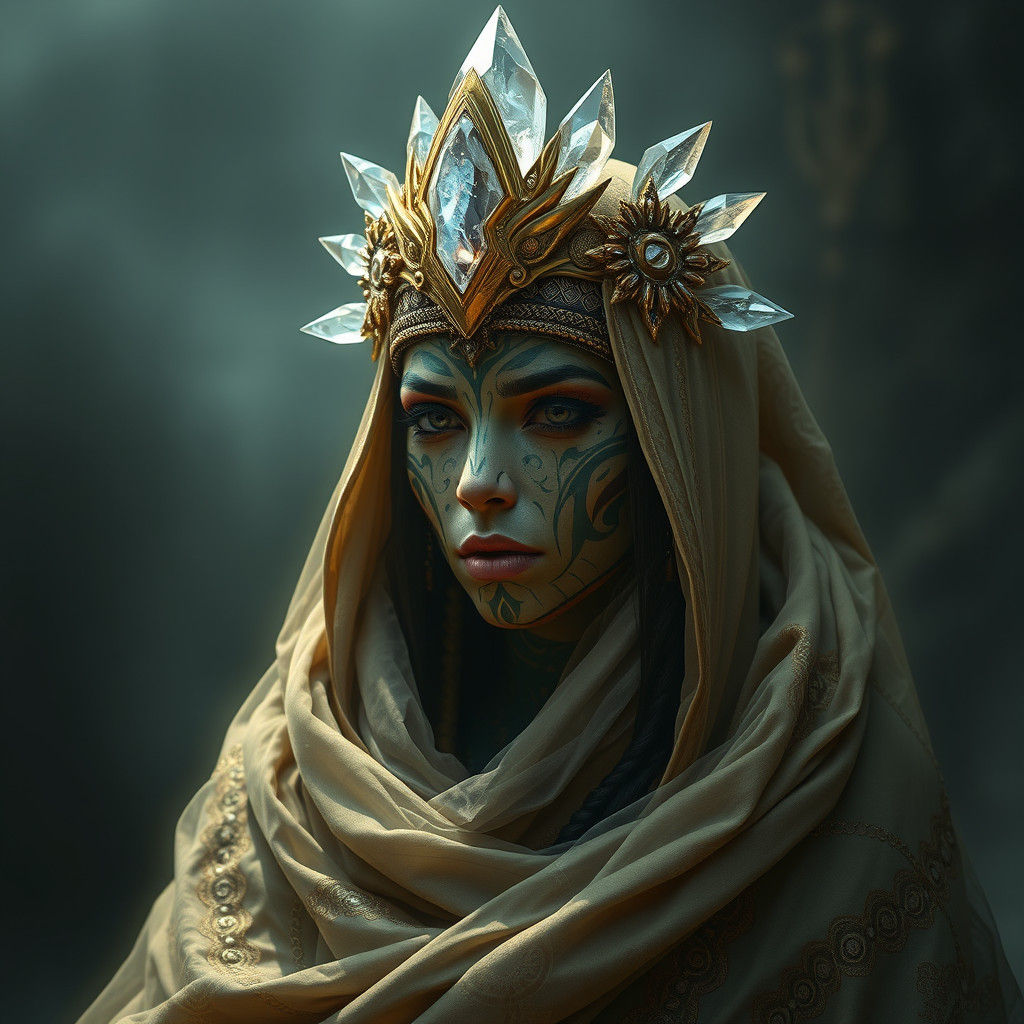 Ethereal Lemurian Shaman in Fantasy Concept Art Style