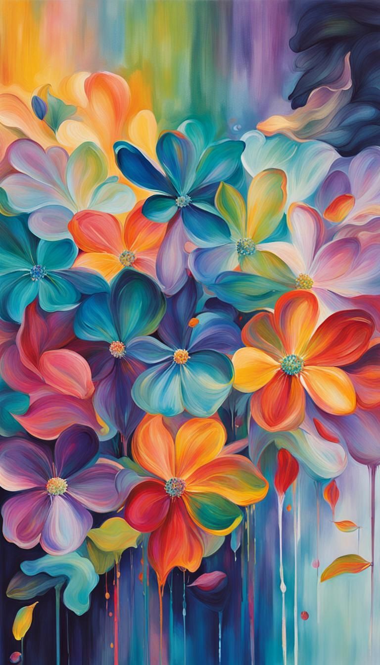 Iridescent Color Vortex: A Glowing Masterpiece