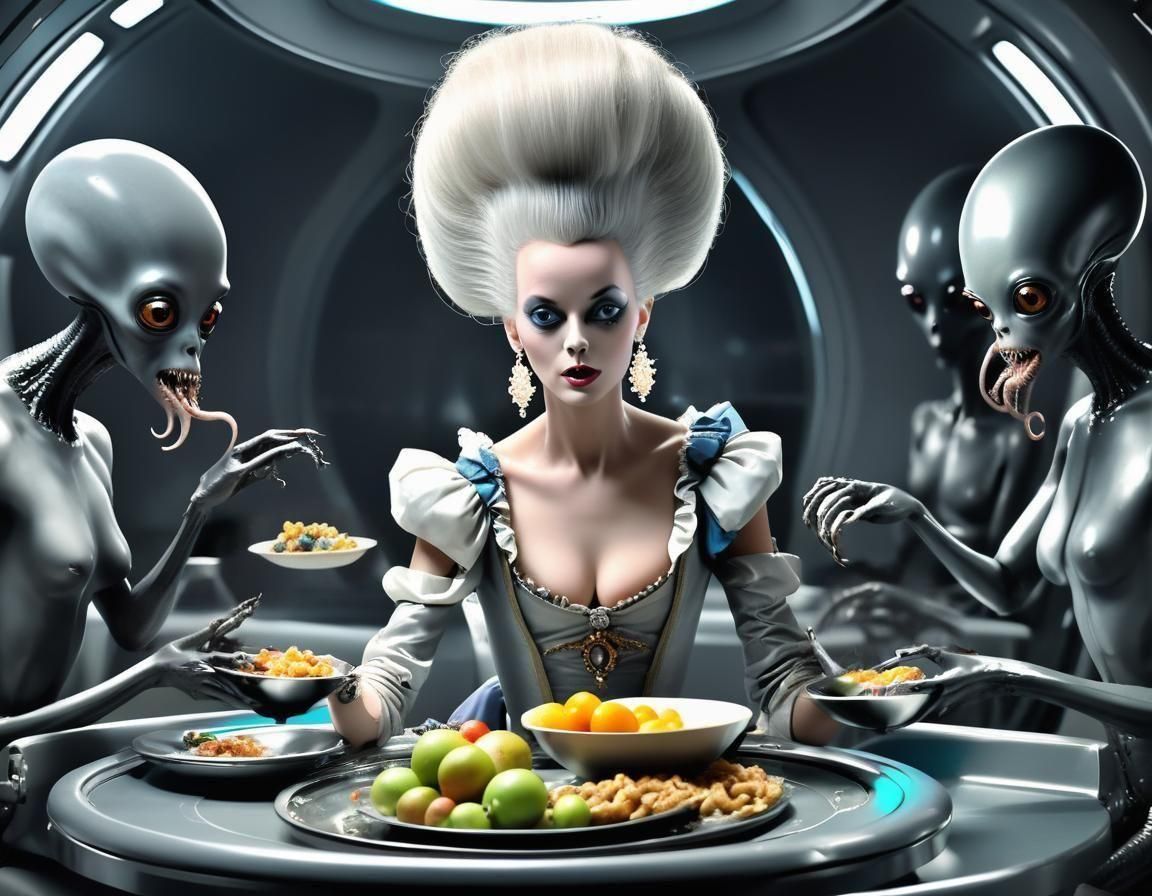 Marie Antoinette's Alien Encounter on Spaceship