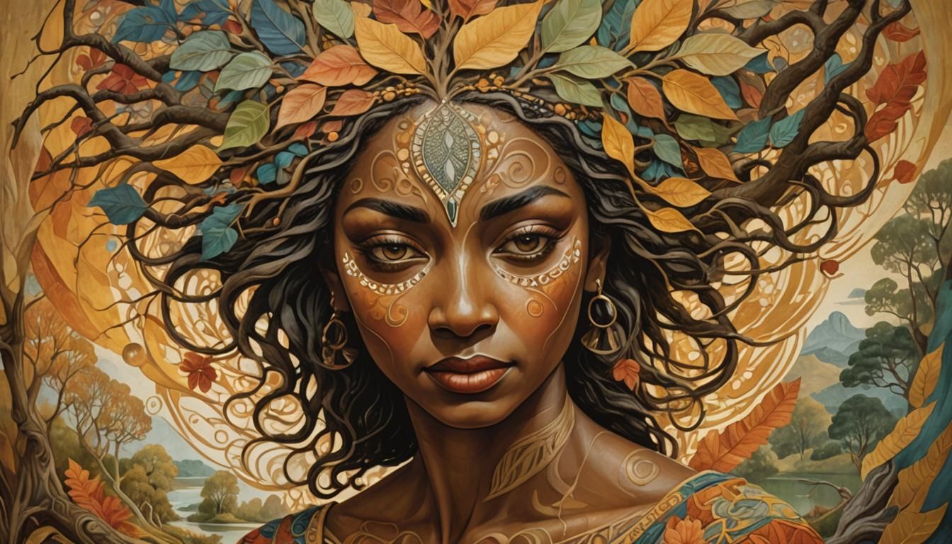 Four Seasons: A Mystic Folk Art Depiction