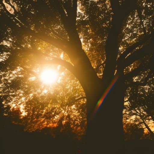Rainbow Sunset Tree: Professional Photography