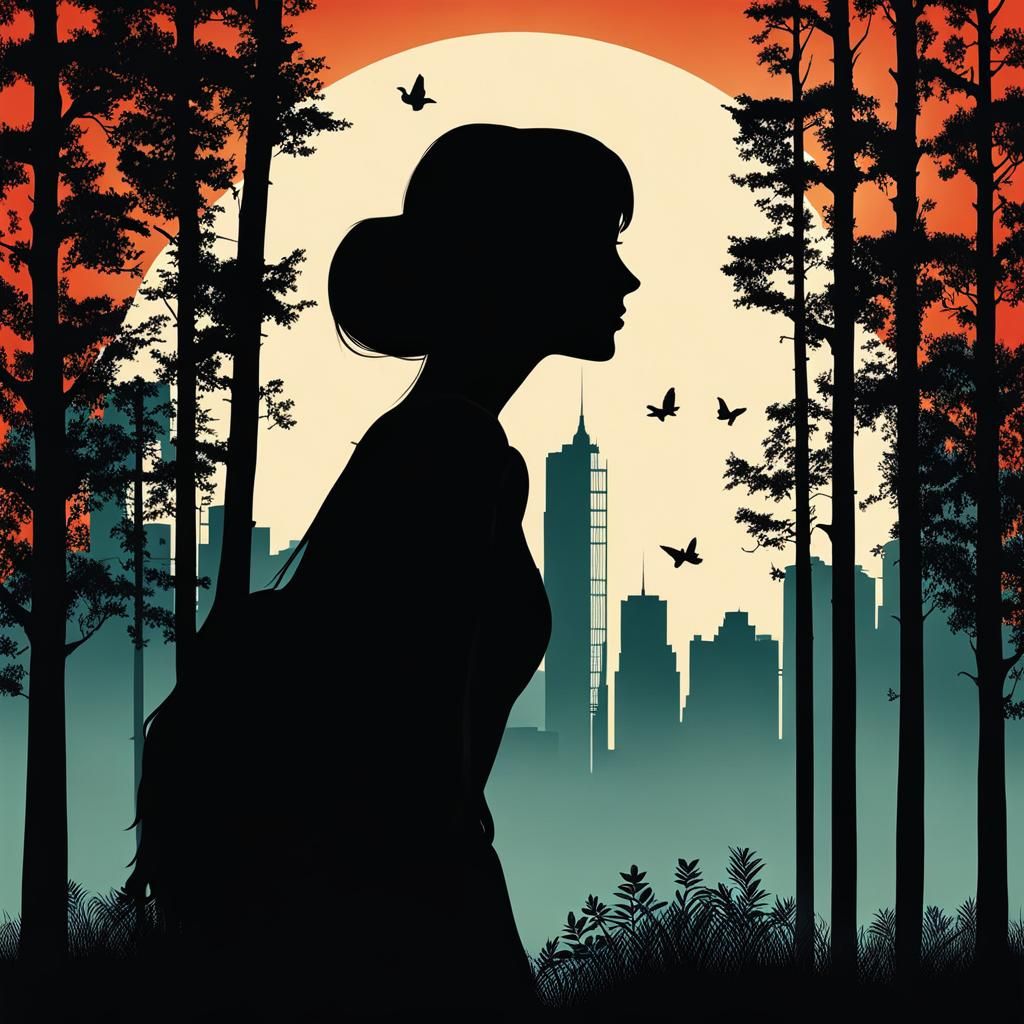 Silhouette: Woods to City Transition