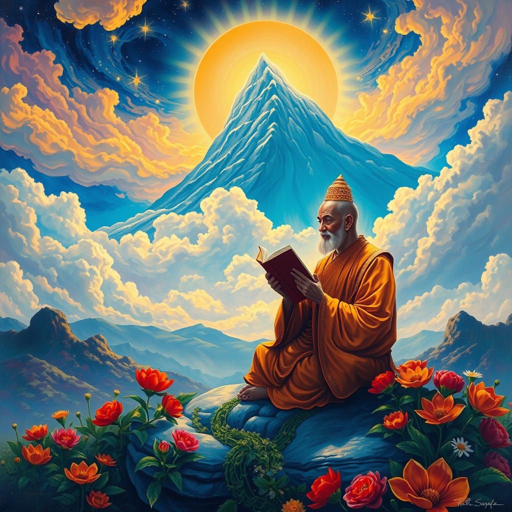 Divine Landscape with Subhuti and the Prajnaparamita Sutra i...