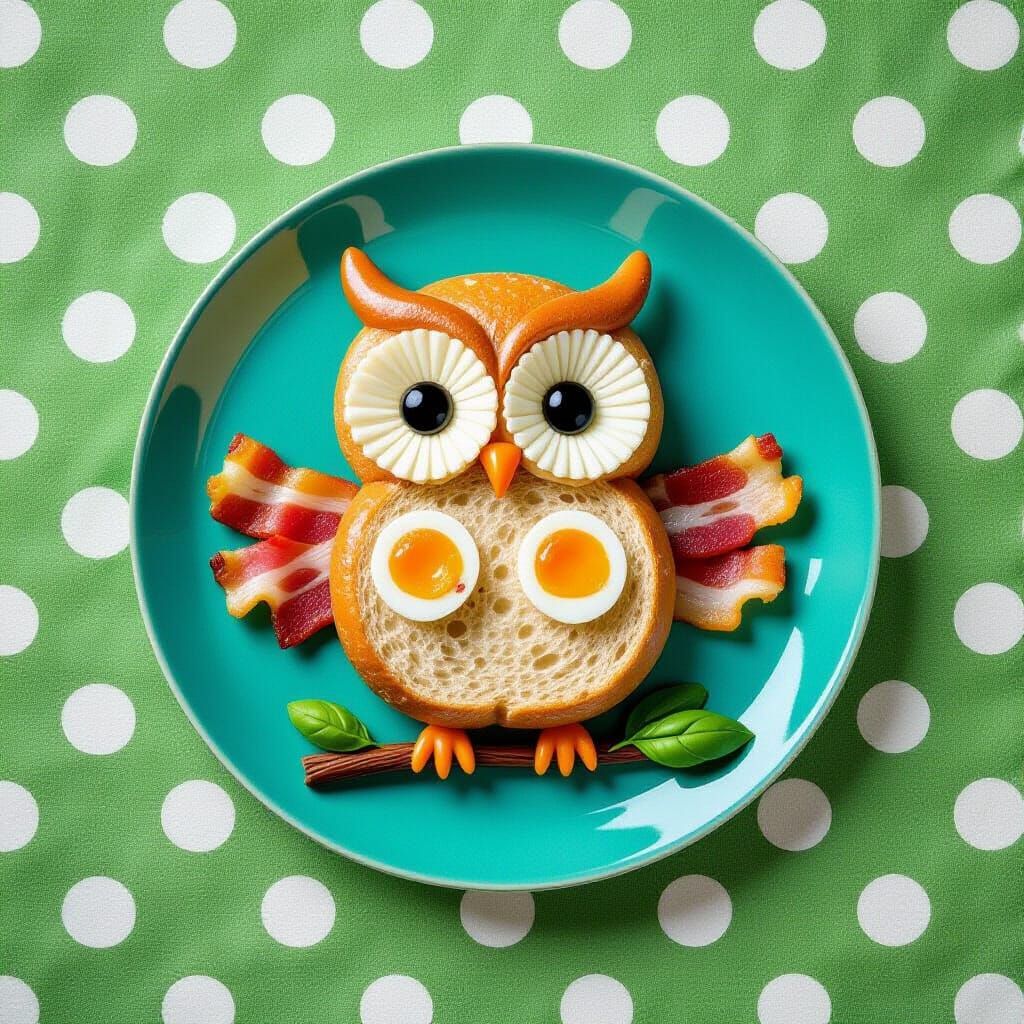 Hyper-Realistic Child's Meal Featuring Owl Food Art