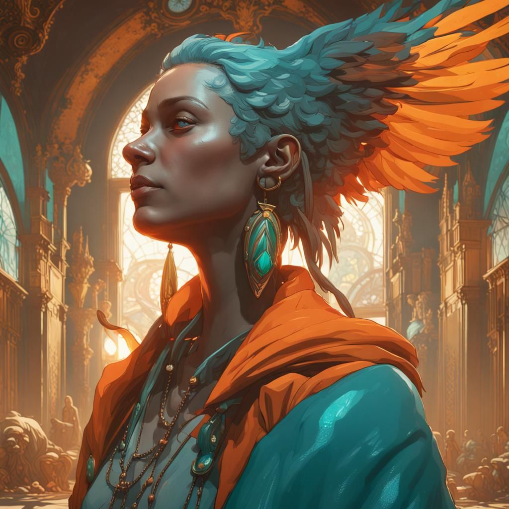 Hyperdetailed Birdman Concept Art in Unreal Engine 5