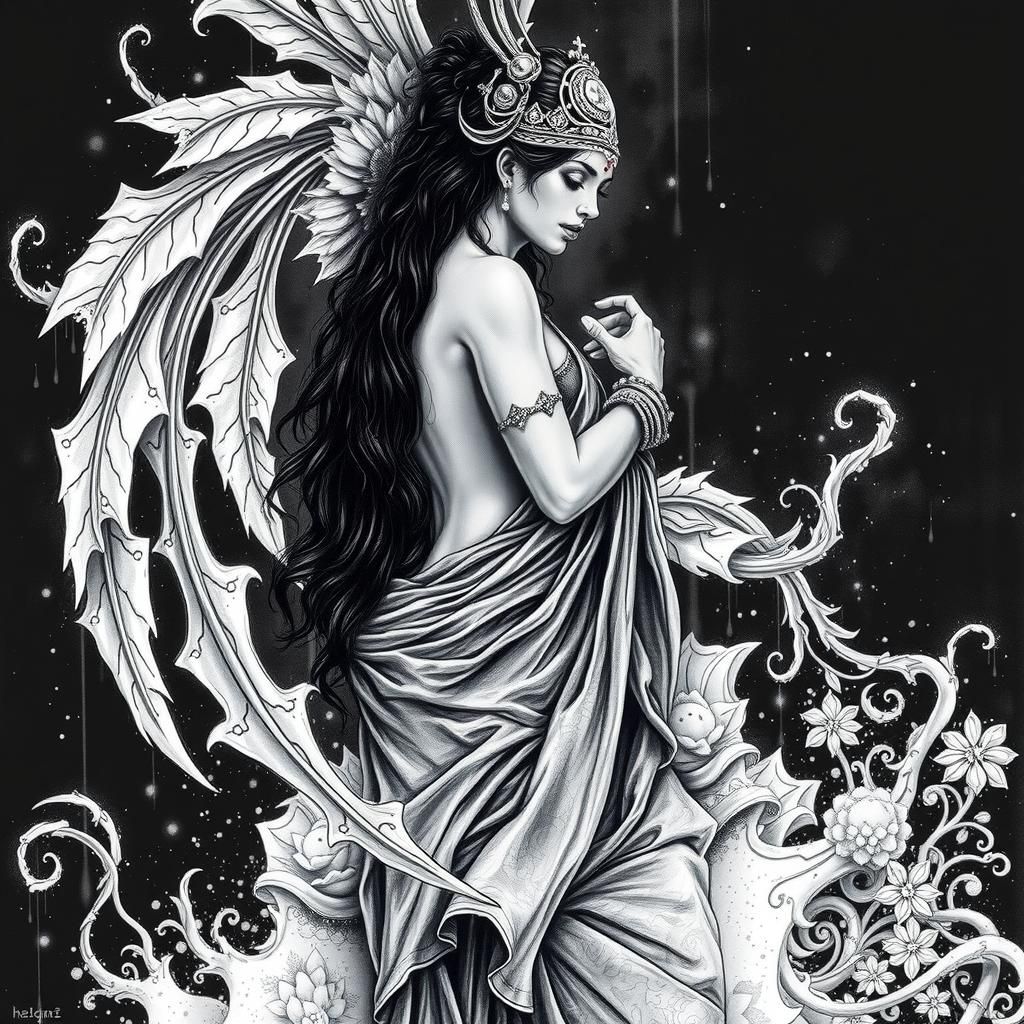 Sensual Apsara in Royal Gardens