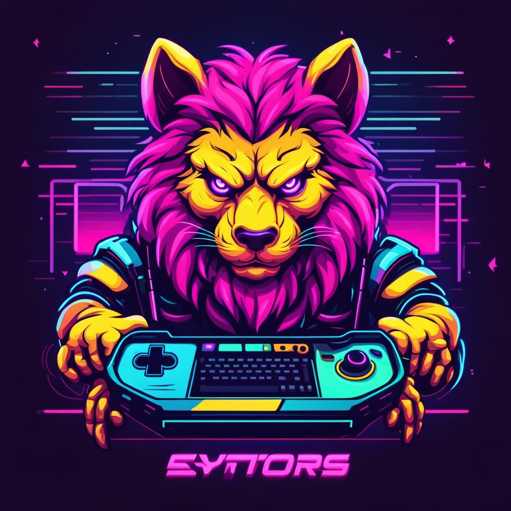 Synthwave Neon Mascot for Esports Team
