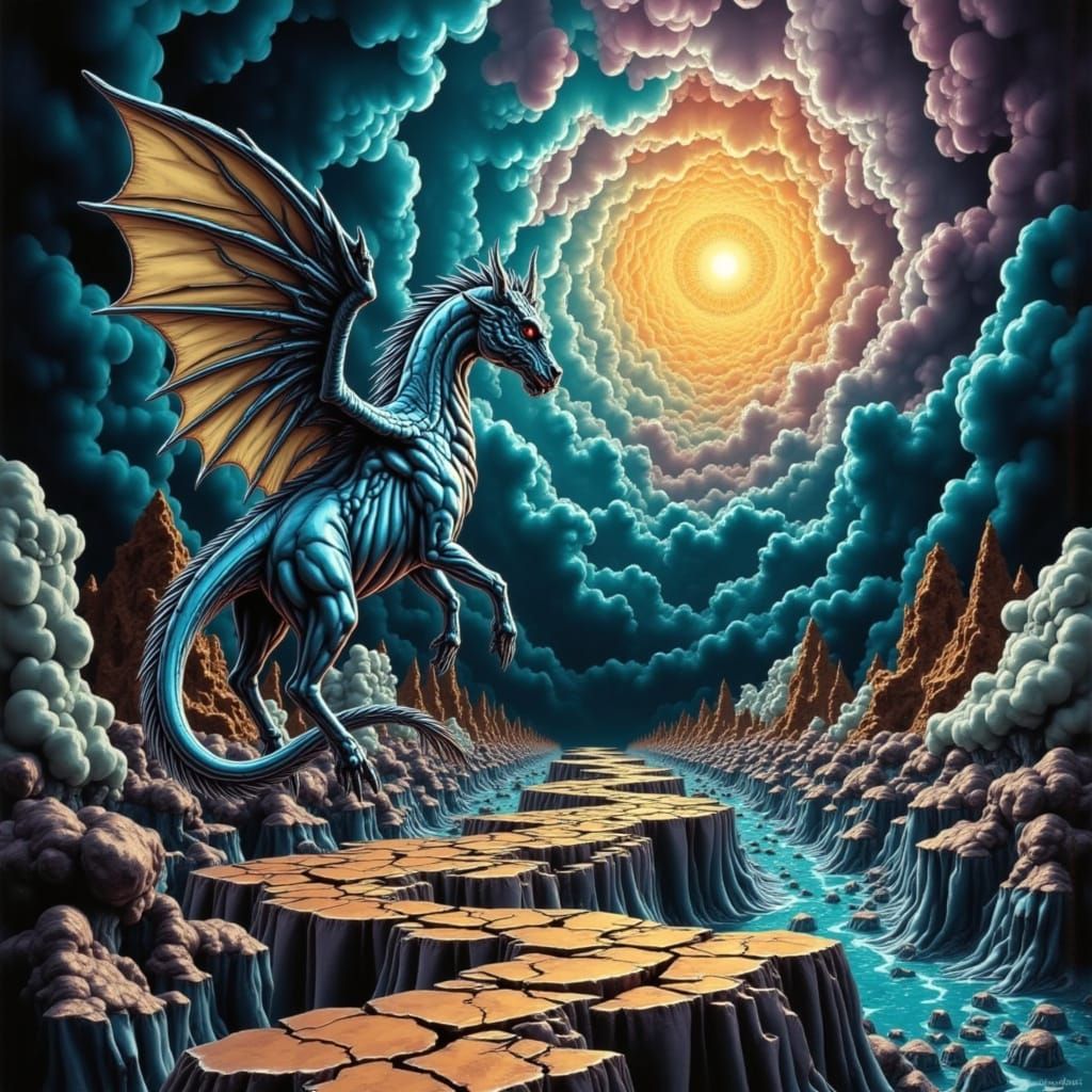 Visionary Dragon Unicorn in Iridescent Splendor