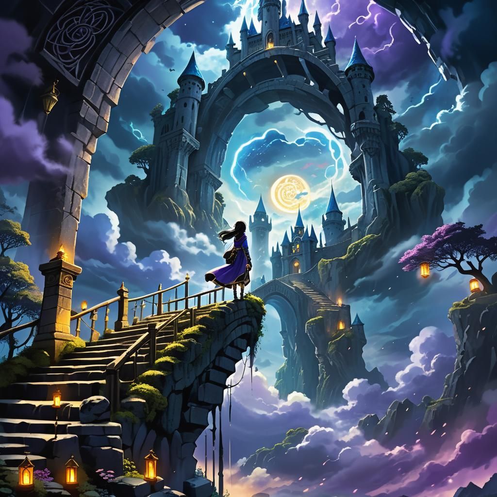 Castle in the Sky: Sheeta's Dark Fantasy Ghibli Scene
