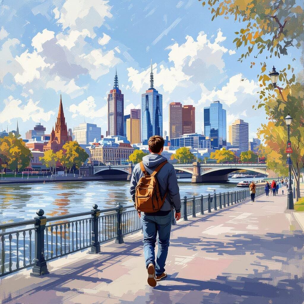Impressionistic Stroll Along the Yarra River