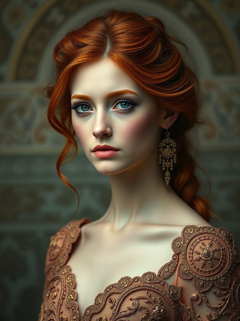 Sad Woman with Tear and Beautiful Dress