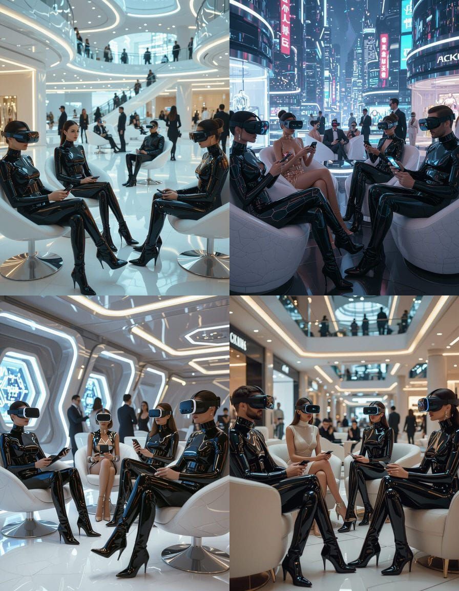 Futuristic Families Shop in High-Fashion Latex Outfits