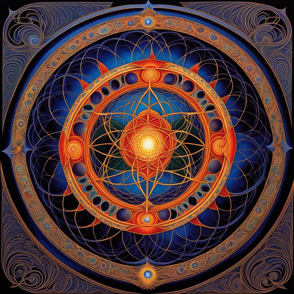 Sacred Geometry in Style of Alex Grey