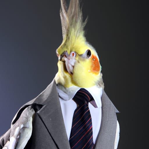 Cockatiel in Business Suit Photo