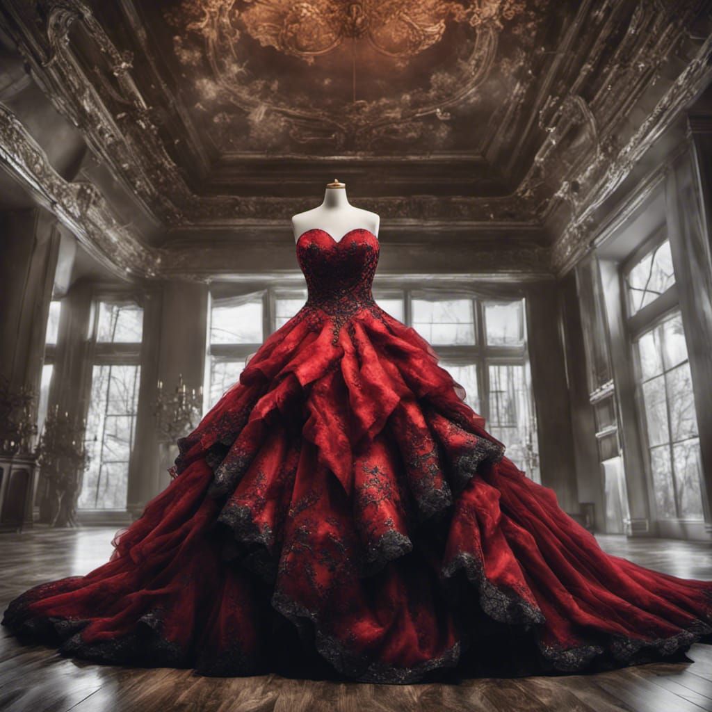 Detailed Plus Sized Ballgown in Shop, 8K