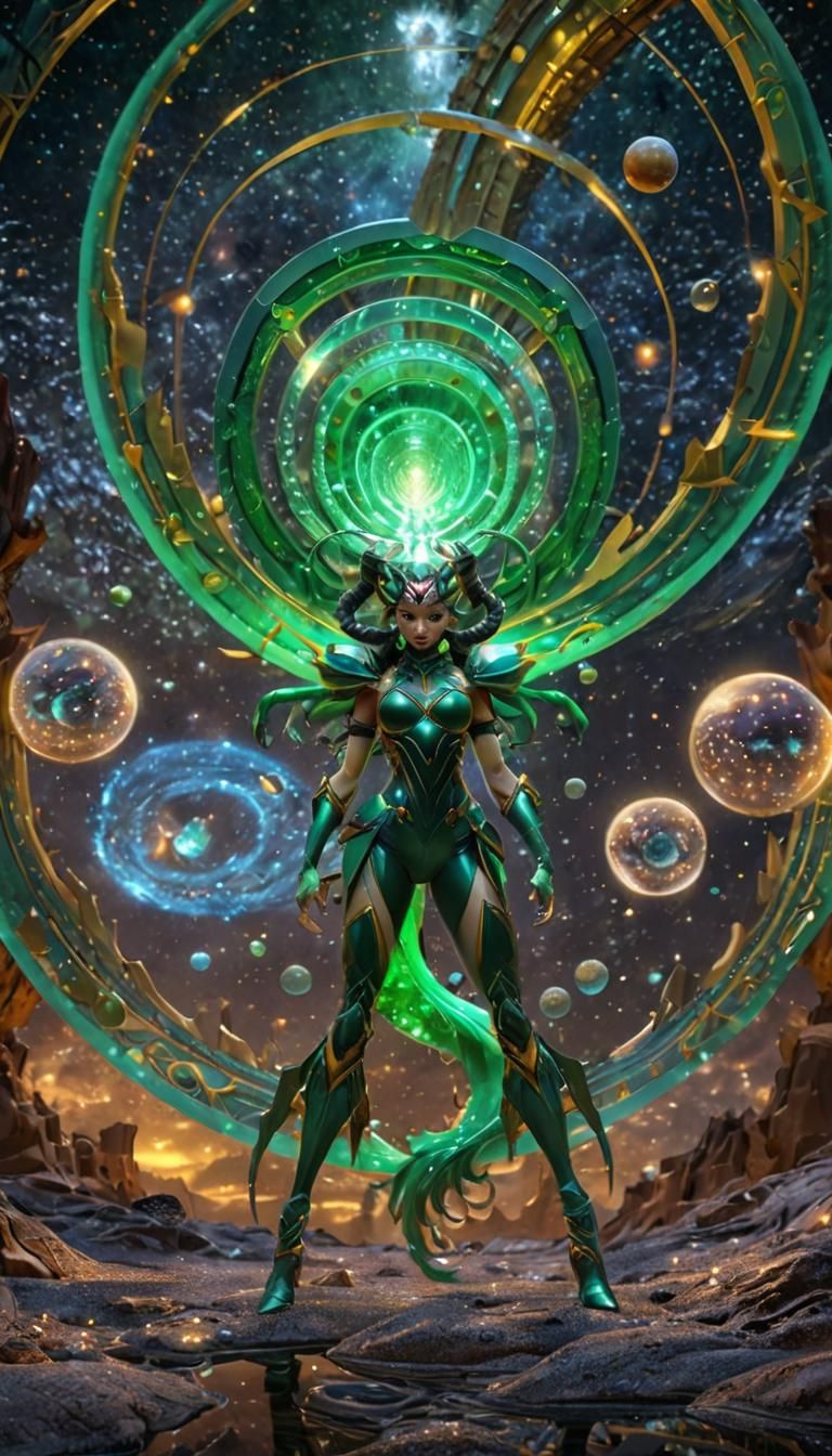 Scorpion Girl with Crystal Skin in Anime Style