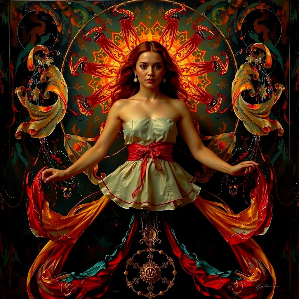 Dynamic Swirling Ribbons of Vibrant Red Hues