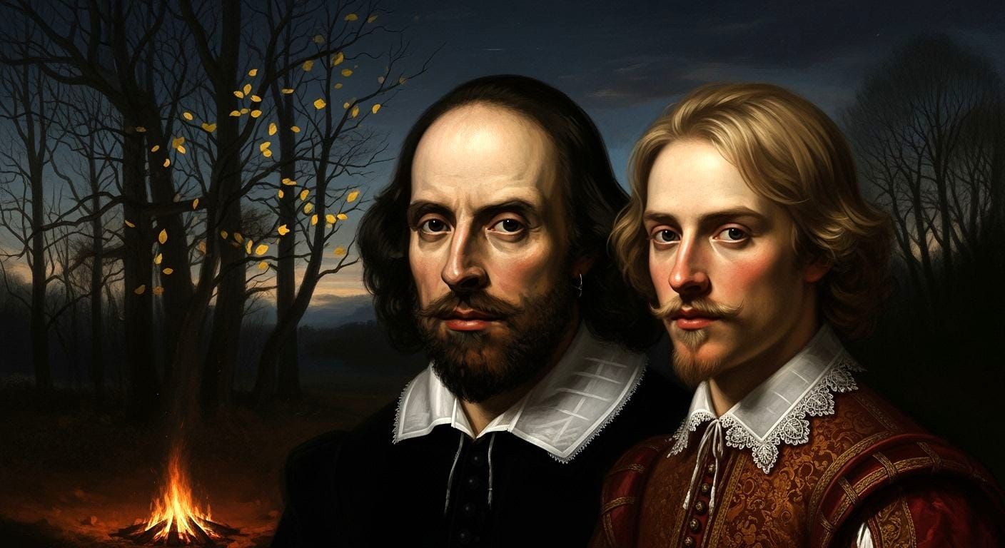 Shakespeare and Southampton in Dim Autumn Light