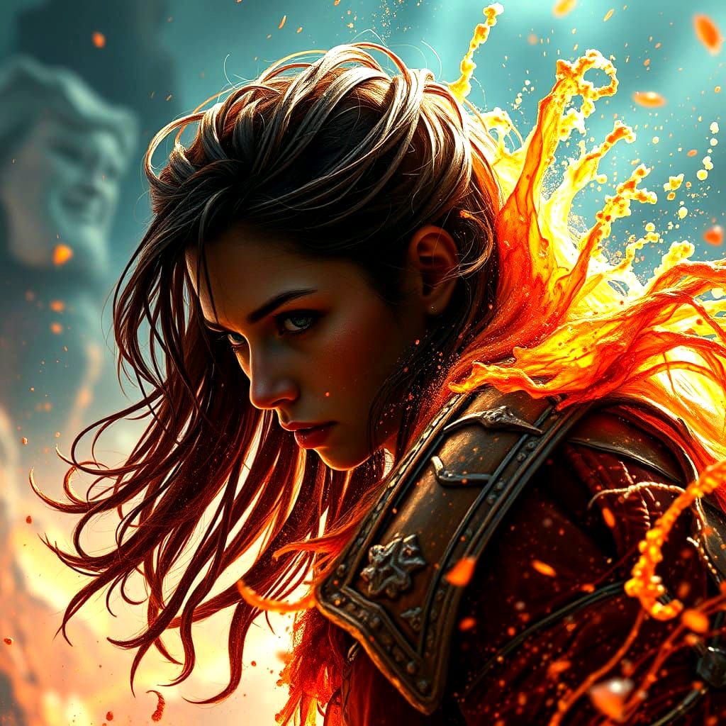 Vibrant, Cinematic Portrait in Epic Digital Matte Painting S...