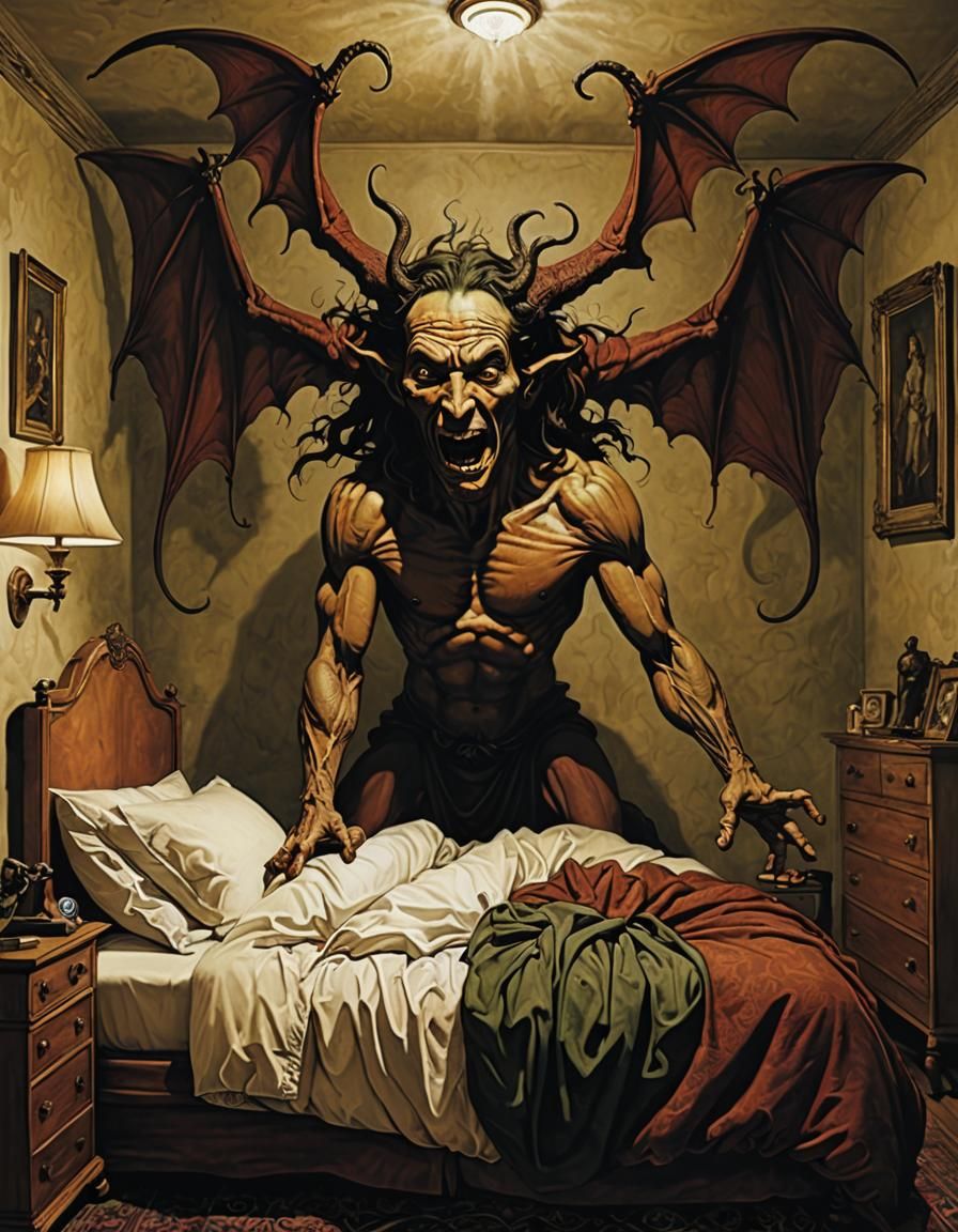 Nightmare: Incubus Looms Over Sleeping Man