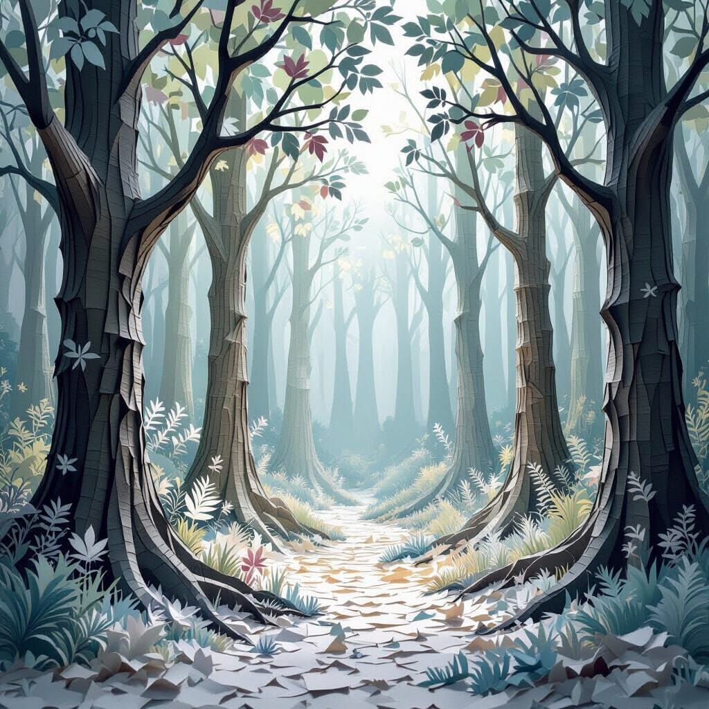 Enchanted Paper Forest Diorama