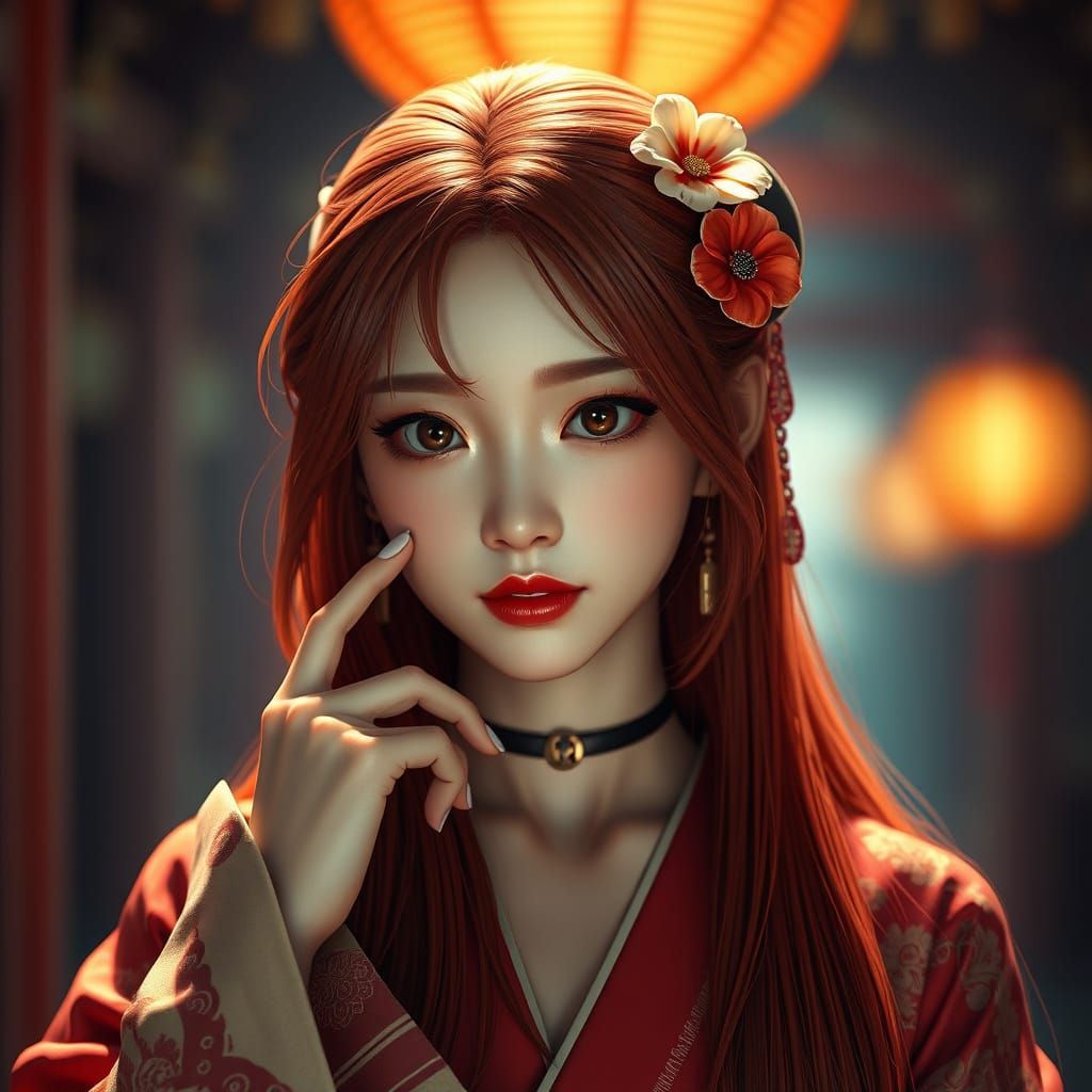 Beautiful Yae Miko Portrait in Hyperdetailed Style