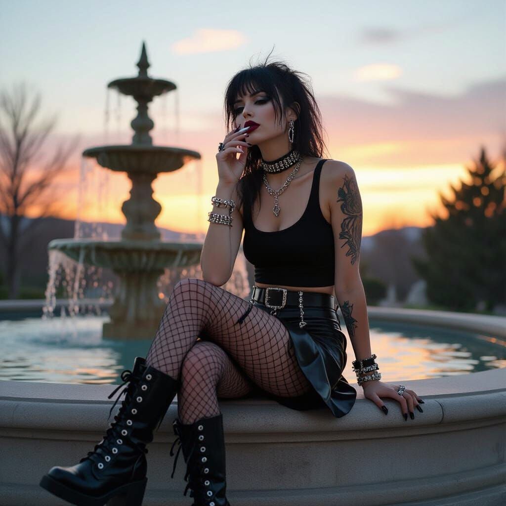 Gothic Punk Rocker in Photorealistic Style