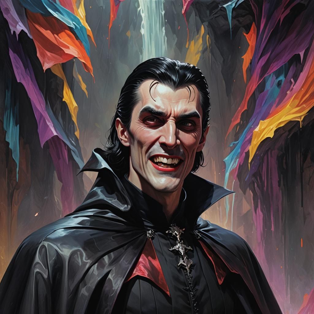 Dramatic Portrait of Count Dracula in Transylvanian Gothic S...