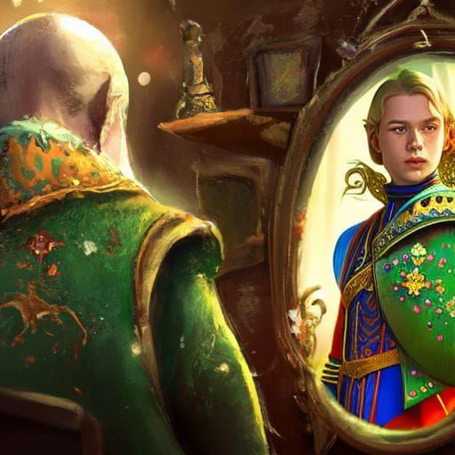 Youthful Reflection: Digital Art in Disney Pixar Style