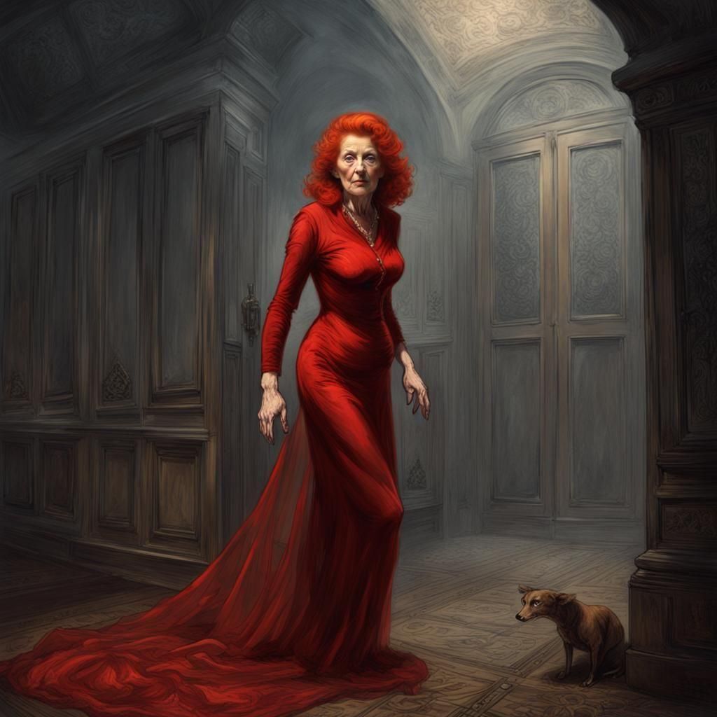 Provocative Redhead Spy in Transparent Dress