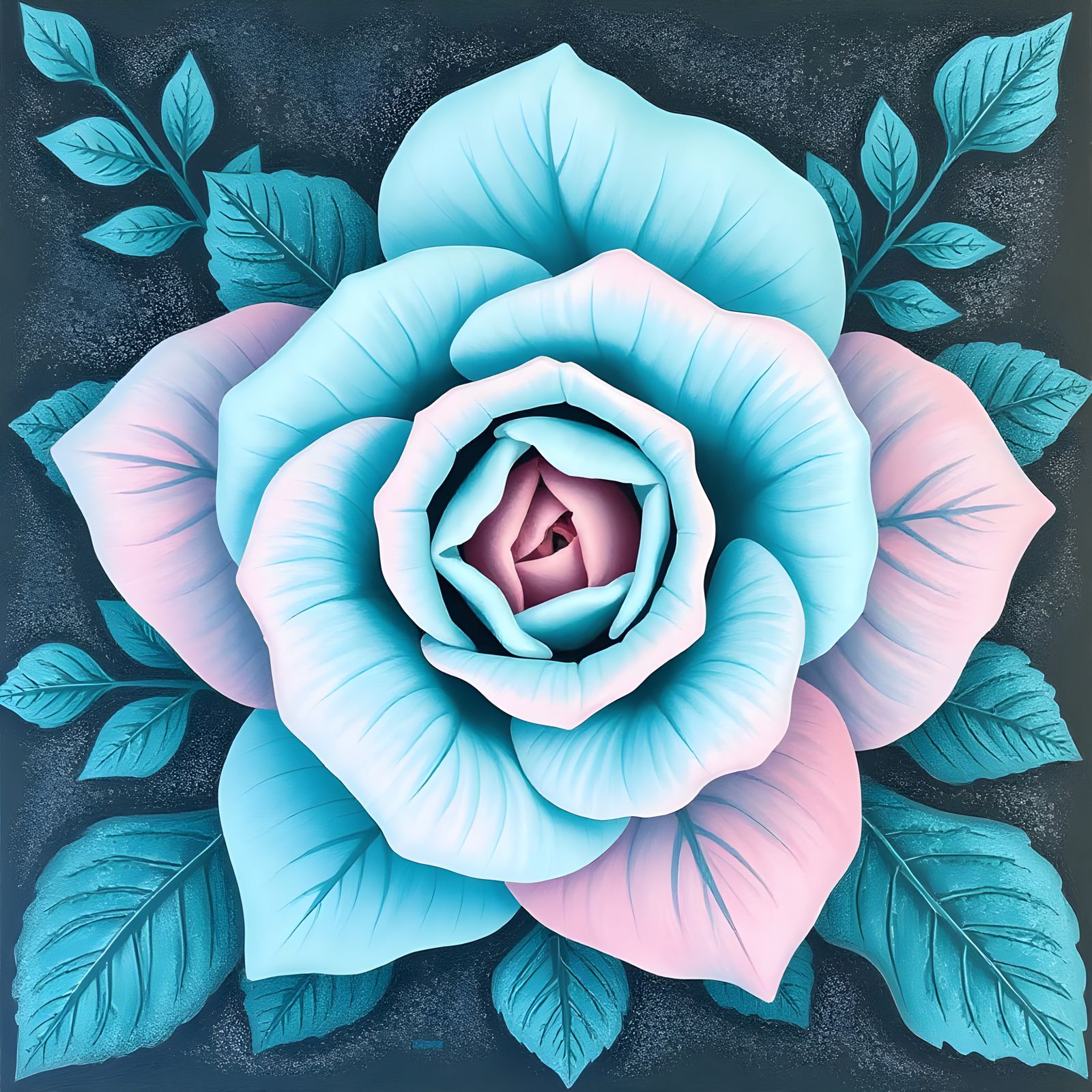 ART Prompt "Aquatic Rose, Turquoise"
