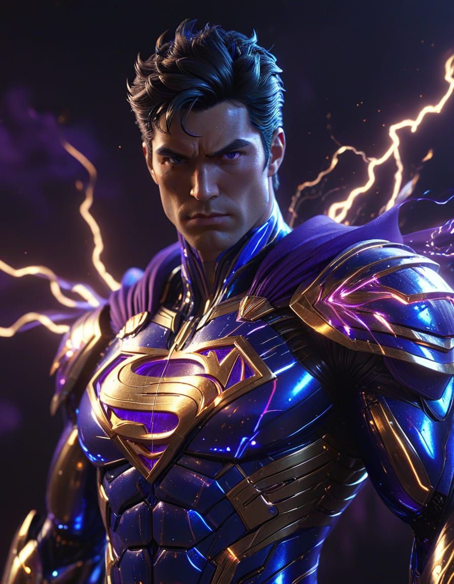 Superman in Saint Seiya Armor with Tesla Coil