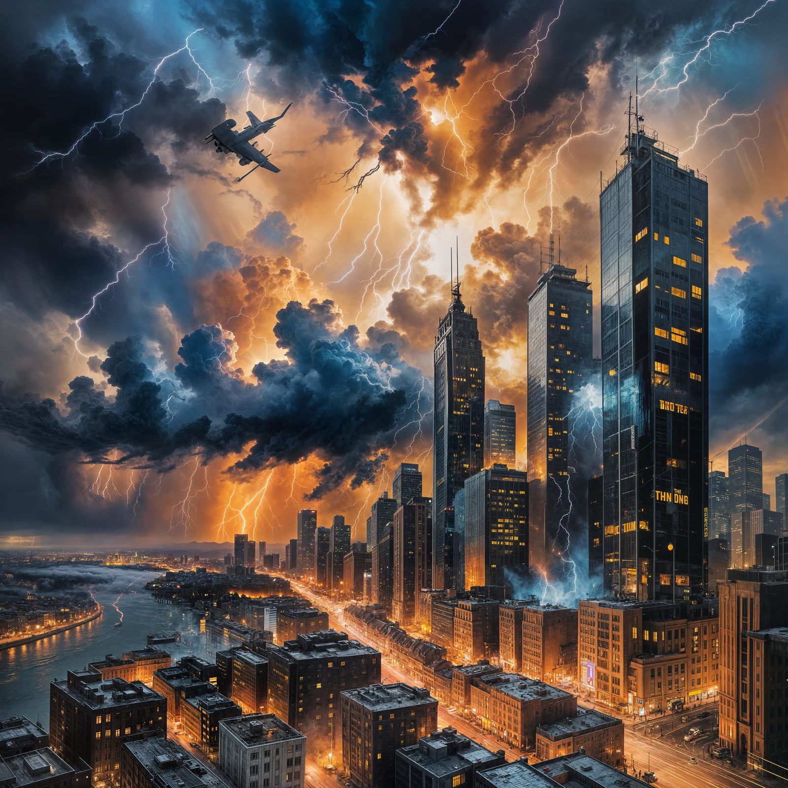 Abstract Thunderstorm Generated by AI