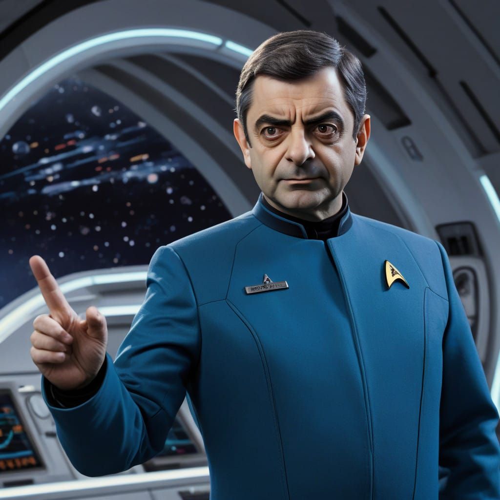 Mr Bean as a Star Trek captain