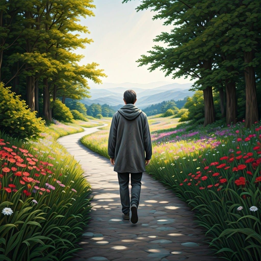 Healing Journey Through Nature in Charcoal Drawing