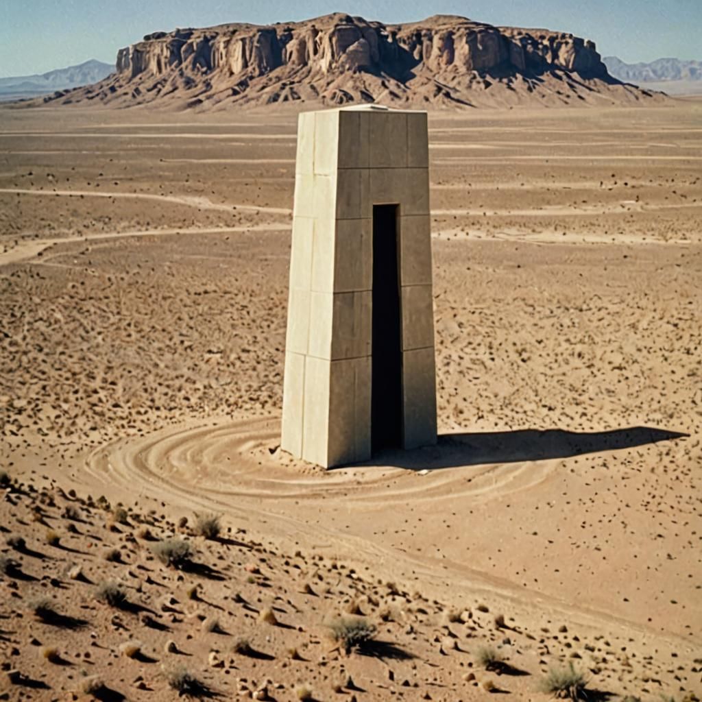 Monolith in Desert Captured on 1990s CCTV