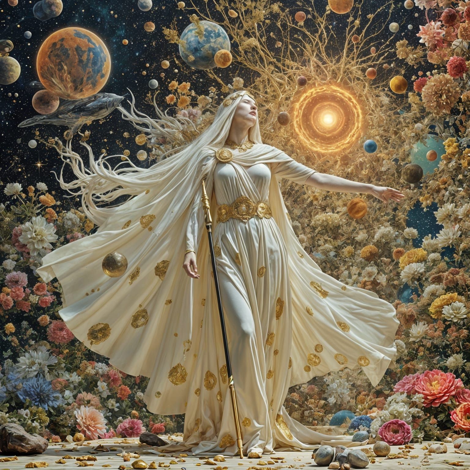Celestial Goddess of Planets and Galaxies