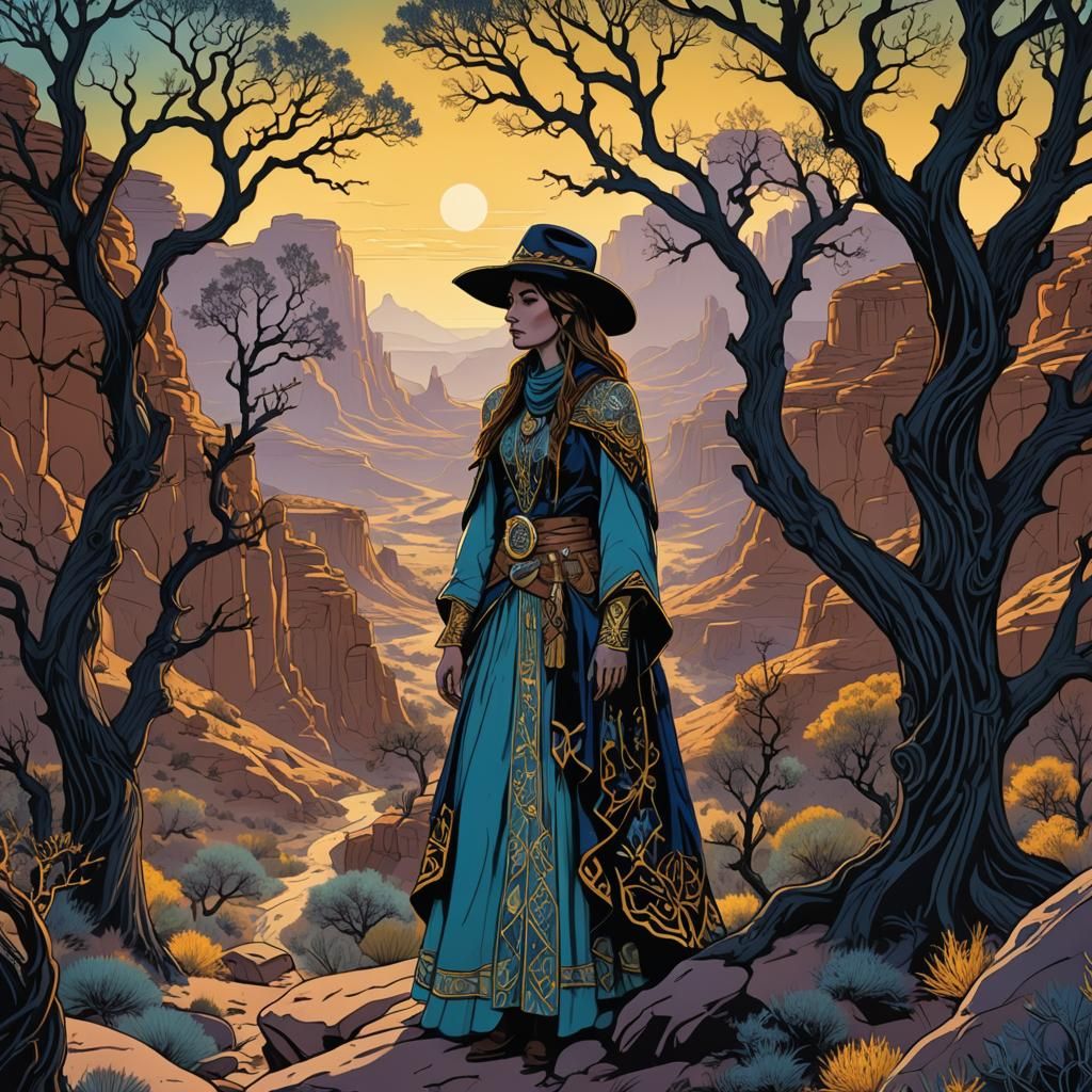 Cowgirl High Priestess Tarot Card