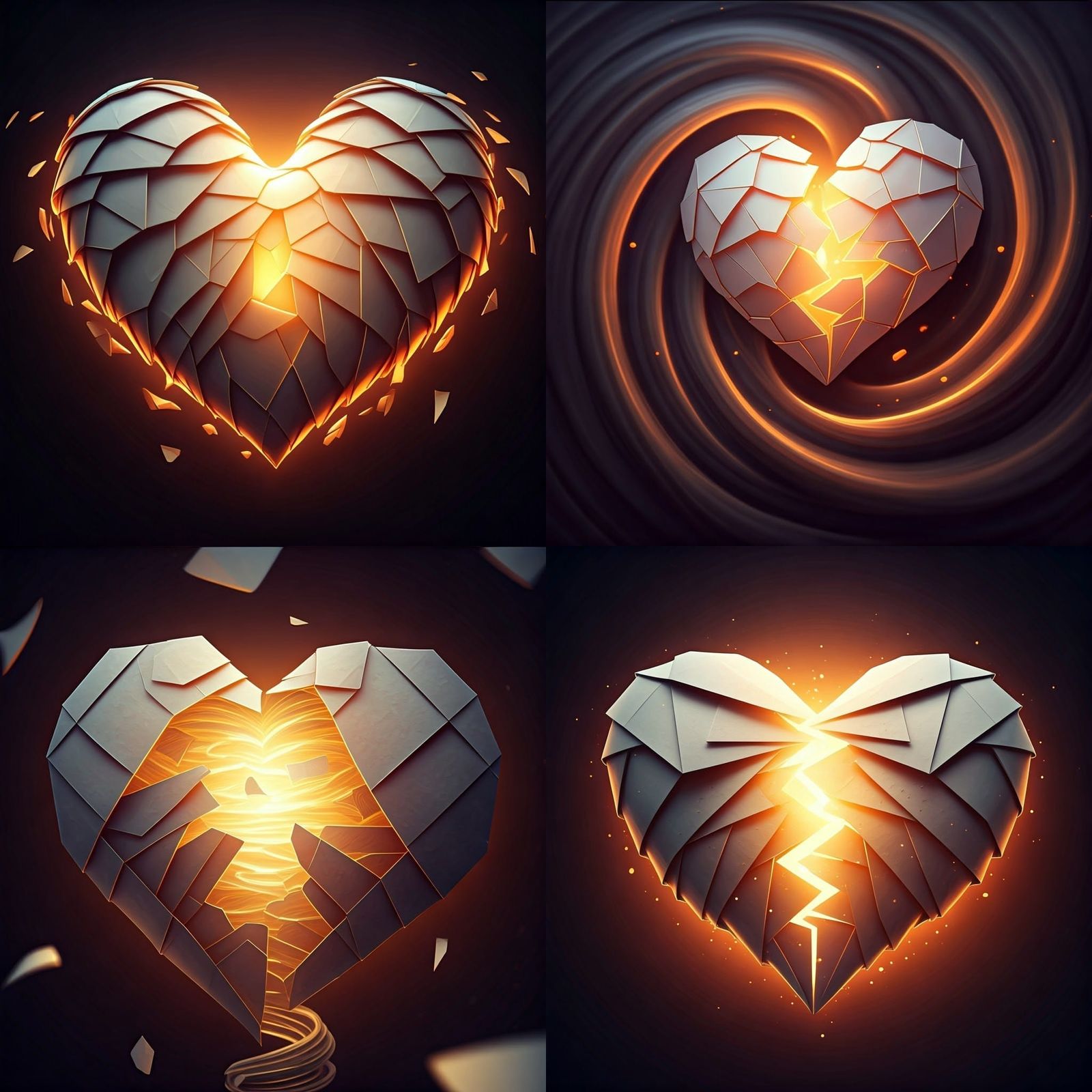 Origami Heart Forgiveness Tornado in 8K