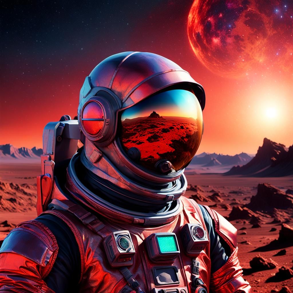 Will Robinson in Dystopian Surrealism Landscape