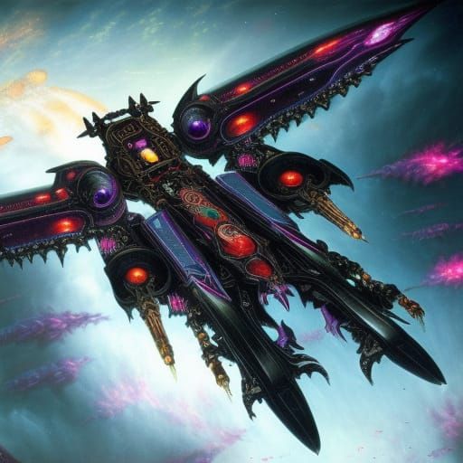 Warhammer 40K Voidship Emerges from Warp