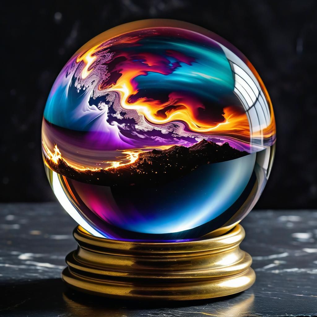 Electric Storm in Crystal Ball, Cel-Shaded Art