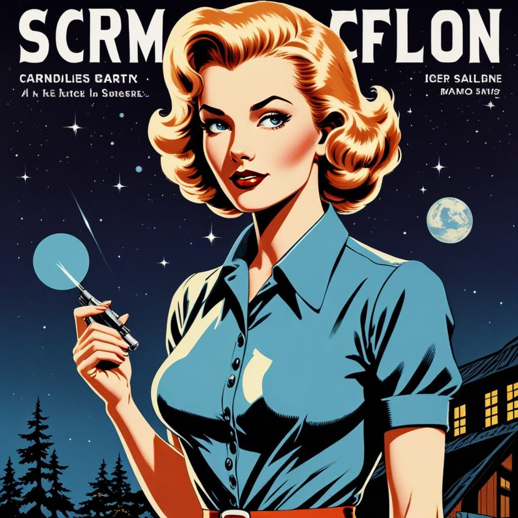 Vintage 1950s Sci-Fi Cover Art: Country Girl in Retro Comic ...